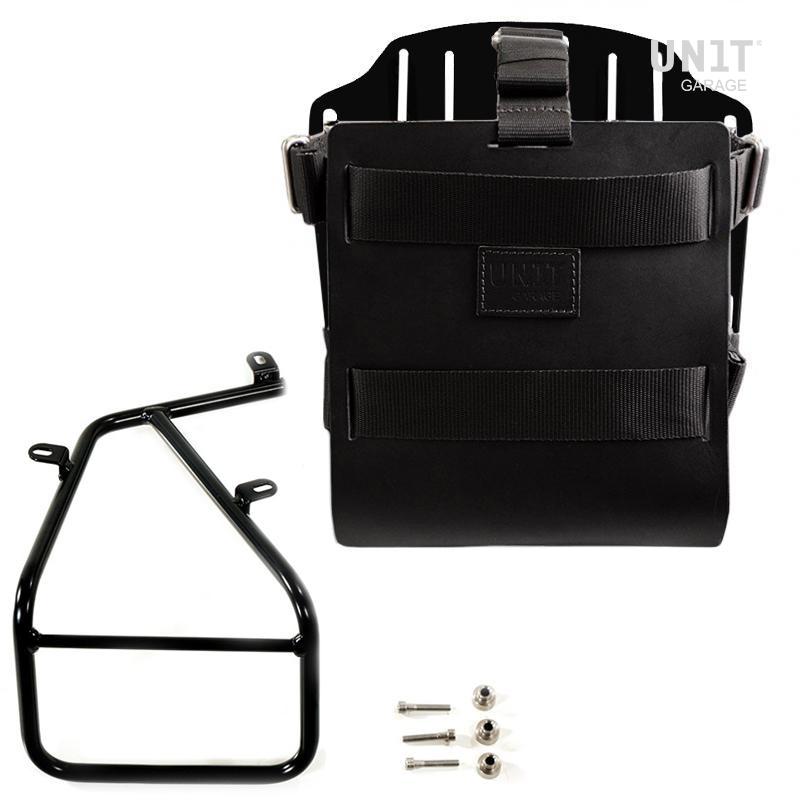 BMW R nineT 1200 Scrambler [2016-2023] - Aluminium-Taschenhalter mit verstellbarer Lederfront, Schnellkupplung und Rahmen