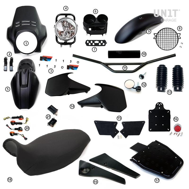 BMW R 1150 R [2000-2006] - PRO Kit mit Tankseitenverkleidungen (Mattschwarz)