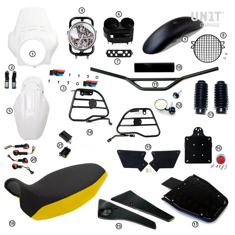 BMW R 1150 R [2000-2006] - PRO Kit mit Rohr-Tankseitenverkleidungen (Alpinweiß)