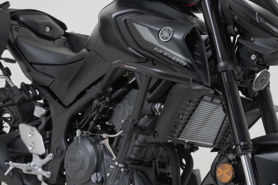 Yamaha MT 03 [2016-2026] - crash bar noir, tube acier 22/27 mm – photo 5