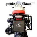BMW R nineT 1200 Pure [2017-2023] - Kultige Seitentasche aus Spaltleder 40L - 50L + Aluminiumplatte + rechter Rahmen für Atlas Aluminiumtasche